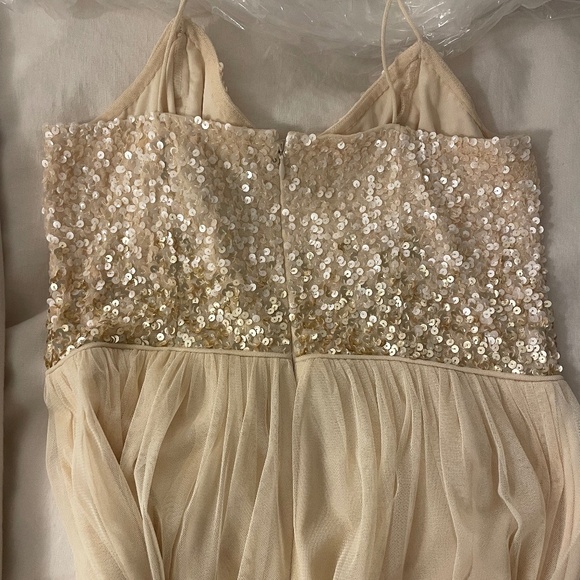 Adrianna Papell Women's Beige Sequined Sleeveless Gown Formal Dress - Picture 13 of 16